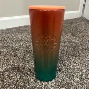 Starbucks Orange and Green Ombre Tumbler
